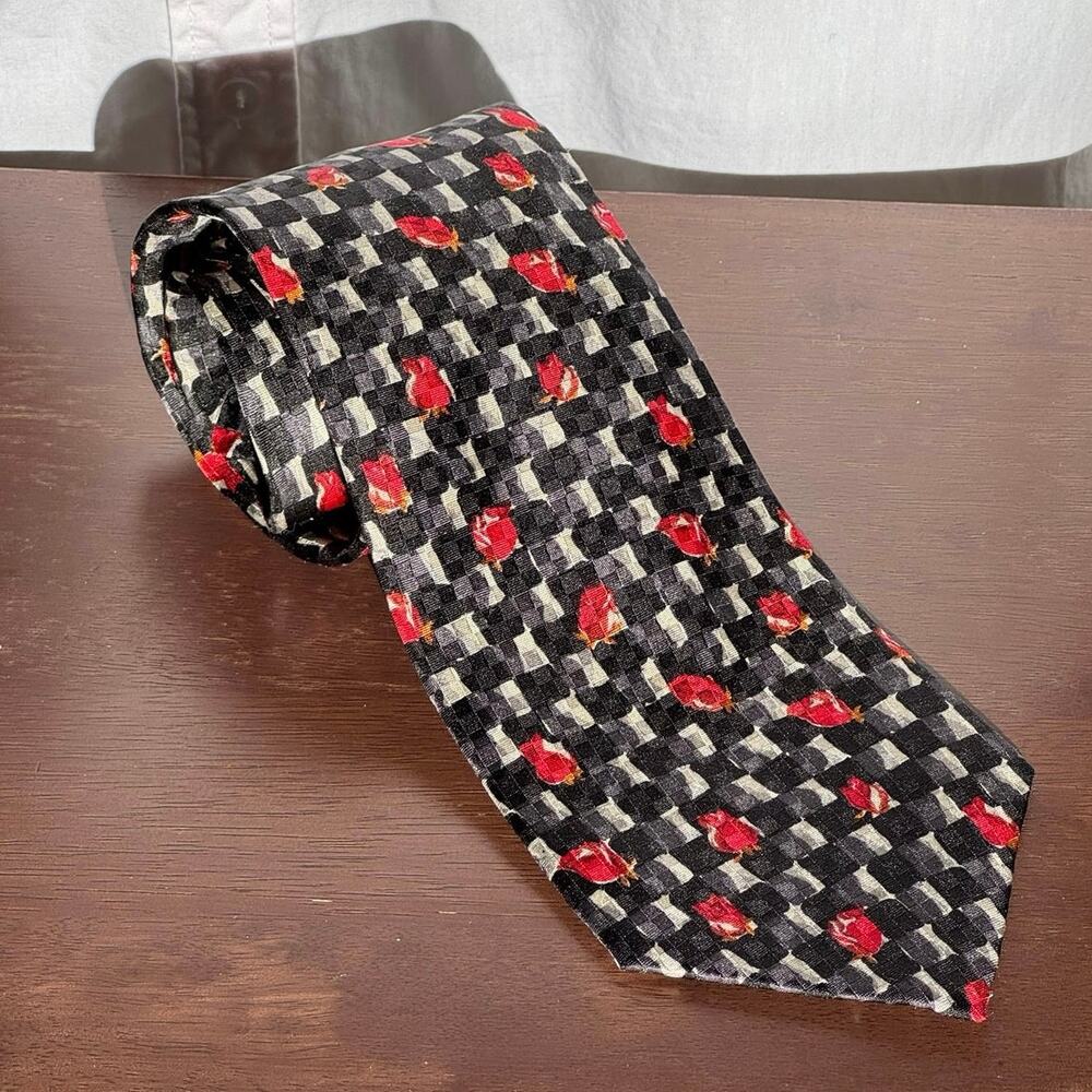 Vintage Ungaro Paris Silk Tie Made in Italy Abstract Floral Geometric Designer